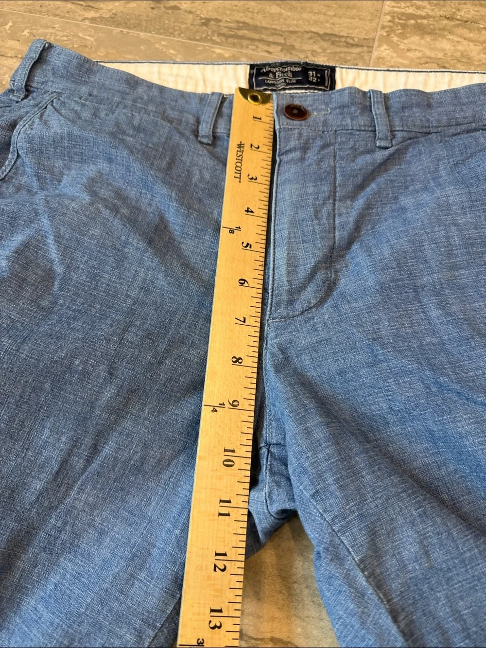 Abercrombie & Fitch Light Blue Slim Chambray Pants size 31 x 32